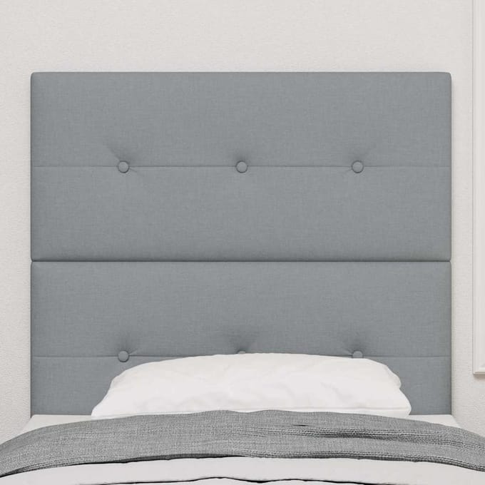 vidaXL - Hoogte - verstelbaar - hoofdbord - Lichtgrijs - 100 - cm - Stof