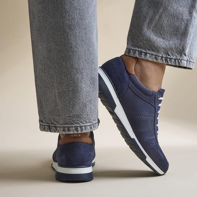 Van Lier Positano Sneakers blauw Leer - Maat 41