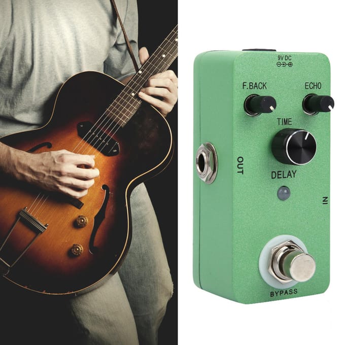 Klassiek Delay Effect Geluidsprocessor Gitaar Effectpedaal Gitaaronderdelen Accessoire beige
