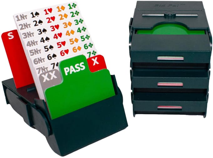 Biddingbox - Biedbox "BID PAL" GROEN (set 4 stuks)