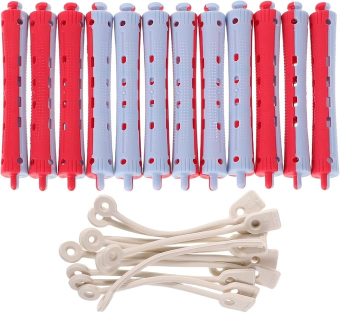 Solidchoice - Set van 12 Permanente Plastic Krulspelden voor Professionele Hairstyling