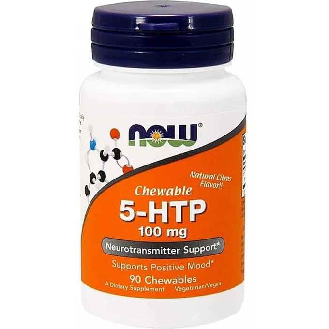 Now Foods 5-HTP 100mg Chewable (90) Standard - Vitaminen, mineralen & gezondheid - 5-HTP