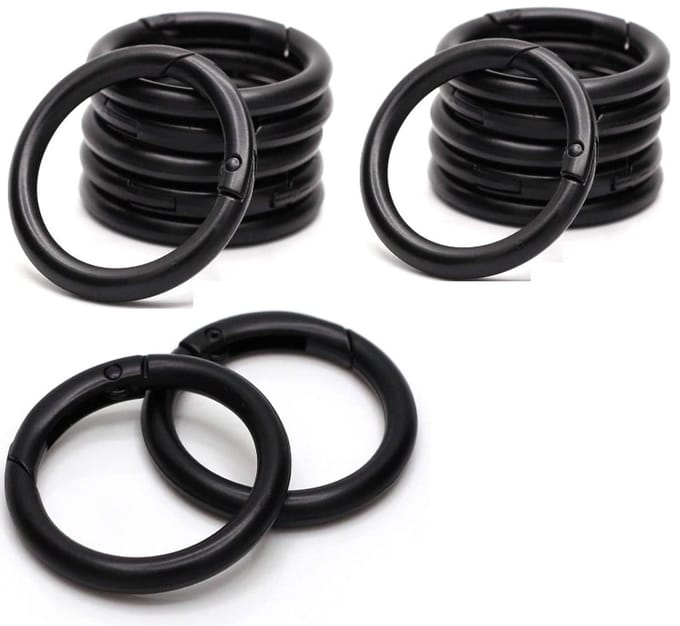 Ronde karabijnhaak / openingsringen 15-pack