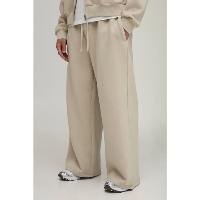 Essentiële Wijde Pijpen Joggingbroek | Stone | Size Small