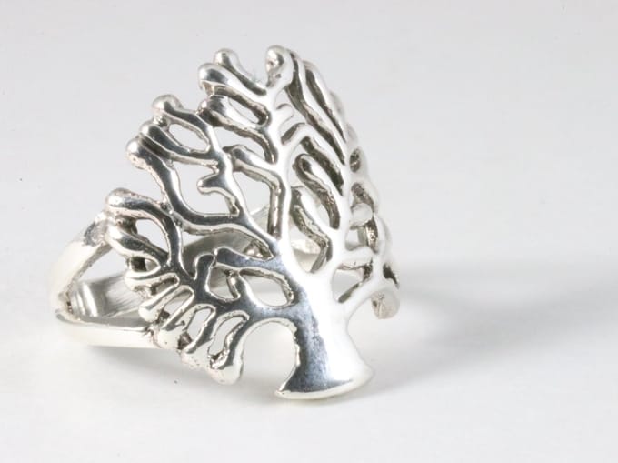 Zilveren ring met levensboom - maat 17