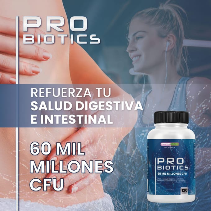 Probiótico | 60 Billones de CFU| Probióticos Microencapsulados para evitar su degradación | Mejora el Sistema Inmunológico | 120 Uds