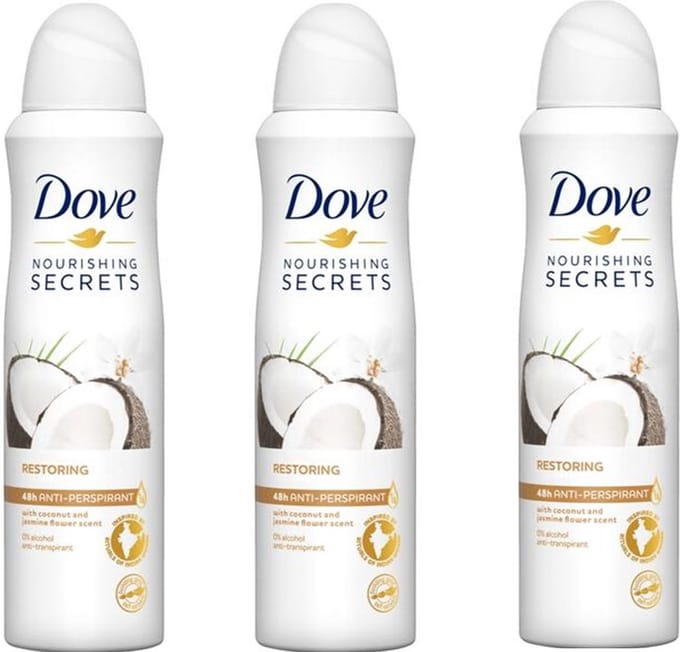 Dove Deo Spray - Restoring - 3 x 150 ml Kokos & Jasmijn