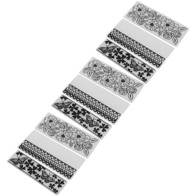 9 Stuks Bloem Plastic Embossing Folder Rechthoek voor DIY Kaartenmaker Handgemaakte Accessoires white