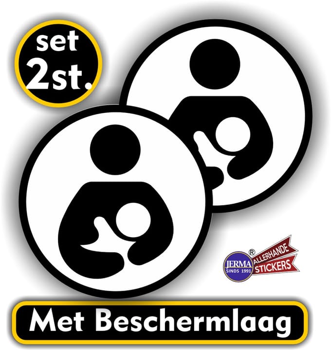 Jerma - Kolfruimte - Stickers – Set 2 st. - zwart-wit – Ø 10 cm - Zelfklevend - Krasbestendig - Vinyl