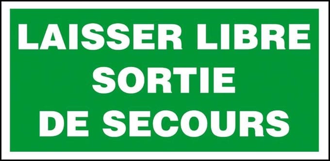 Pickup bord panneau 30x15 cm - Laisser libre sortie de secour