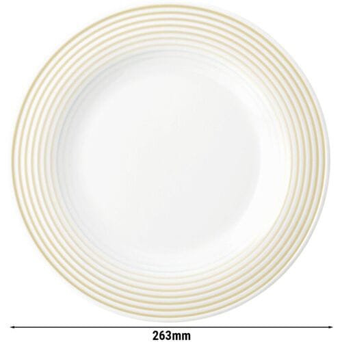 (6 stuks) SELTMANN WEIDEN Bord - plat - Ø 260mm - Zandbeige Wit / Geel