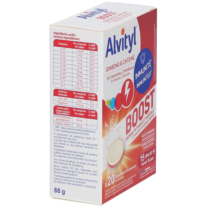 Alvityl® Boost | Ginseng en Cafeïne Energie 20 Bruistabletten
