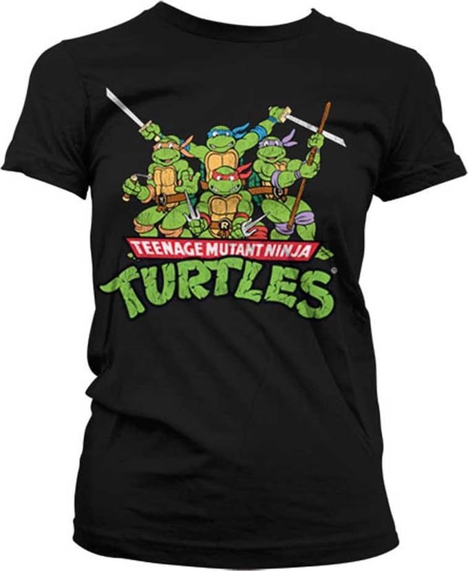 Teenage Mutant Ninja Turtles Dames Tshirt -S- Turtles Distressed Group Zwart
