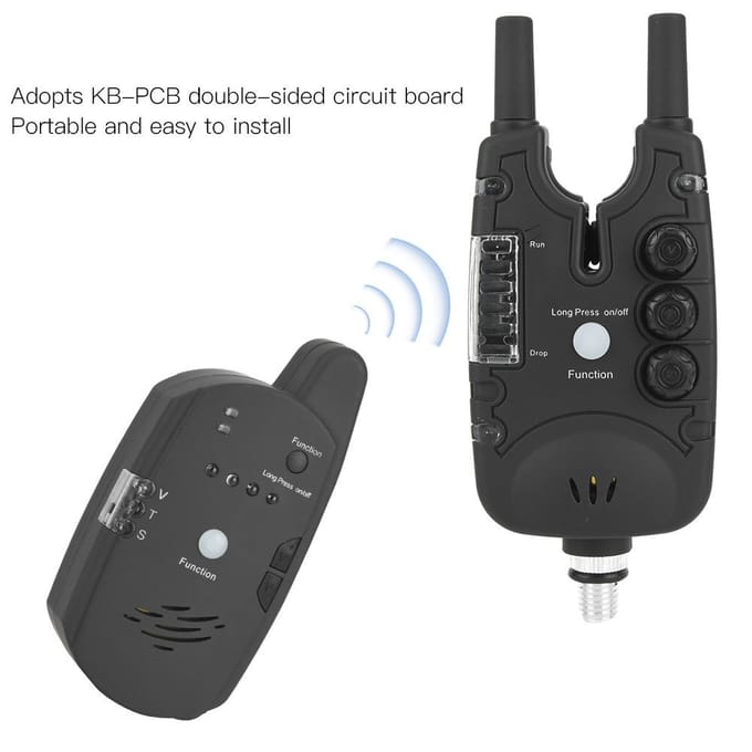 ABS LED Vissen Elektronische Visbeetmelder Finder Geluidsalarm Indicator Accessoire black