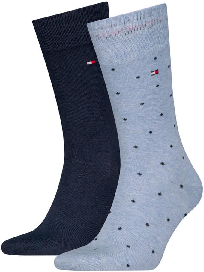 Tommy Hilfiger Herensokken Dots 2-Pack Light Blue Melange