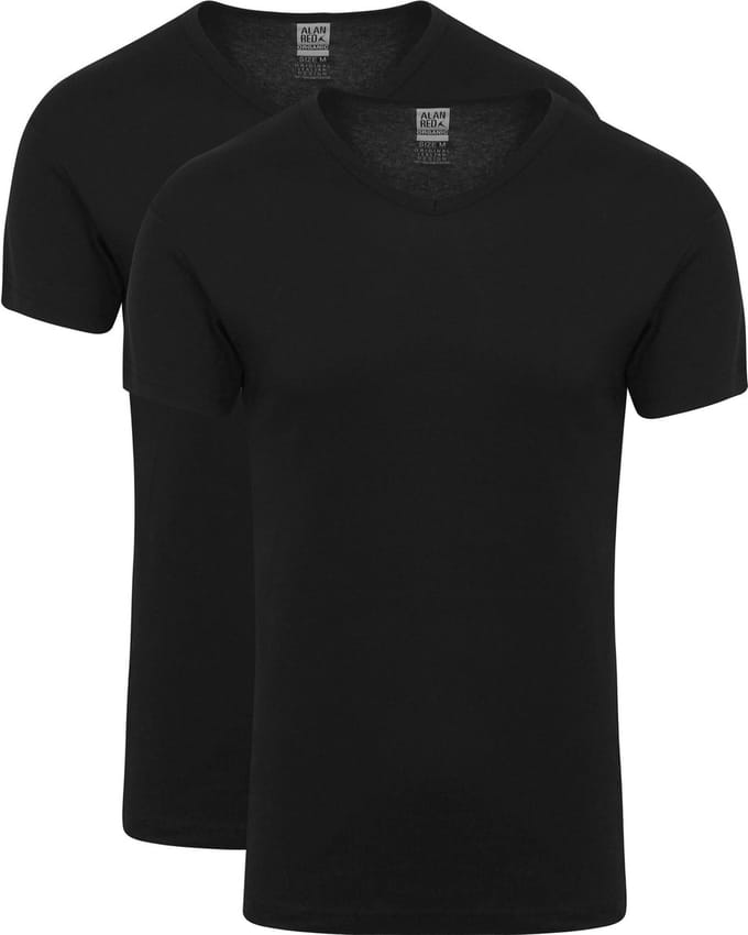 Alan Red Vancouver T-shirt V-Hals Zwart 2-Pack - Maat XXL - Heren - Basic T-shirt