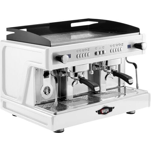 WEGA Airy - Portafiltermachine - 2 groepen - 3,85 kW - met 2 melkopschuimers & heet water - Wit