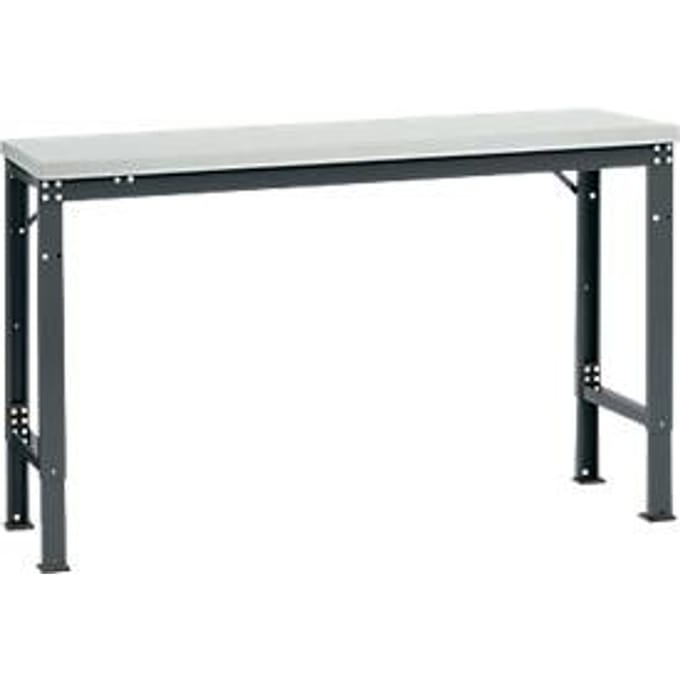 Manuflex basistafel UNIVERSAL Speciaal, 1500 x 800 mm, melamine lichtgrijs, antraciet