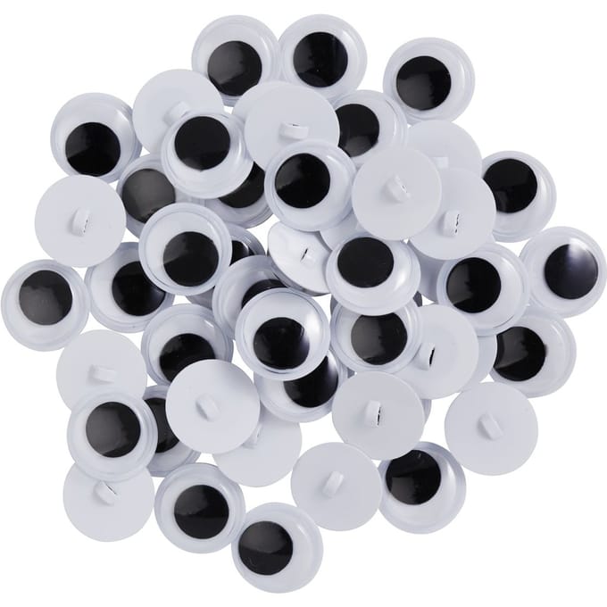 VBS Wiebelogen om op te naaien "Rond", 15 mm, 50 stuks