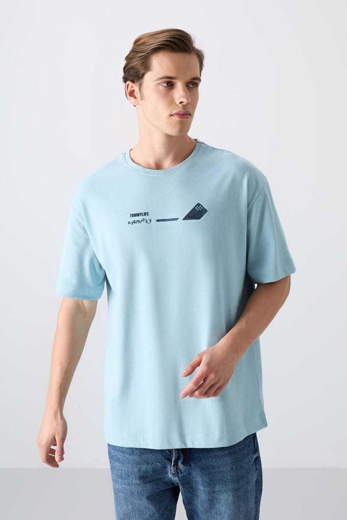 Overgrotere Katoen-Polyester T-shirt met Ronde Hals