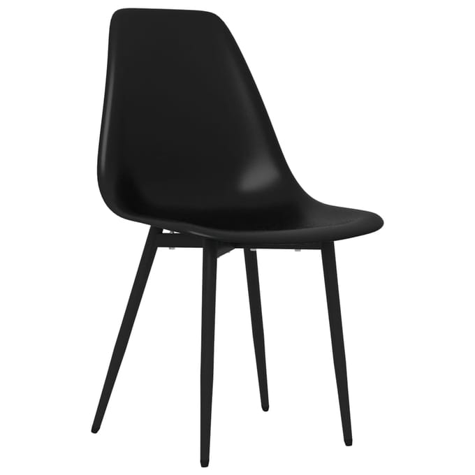 vidaXL - Eetkamerstoelen - 2 - st - PP - zwart