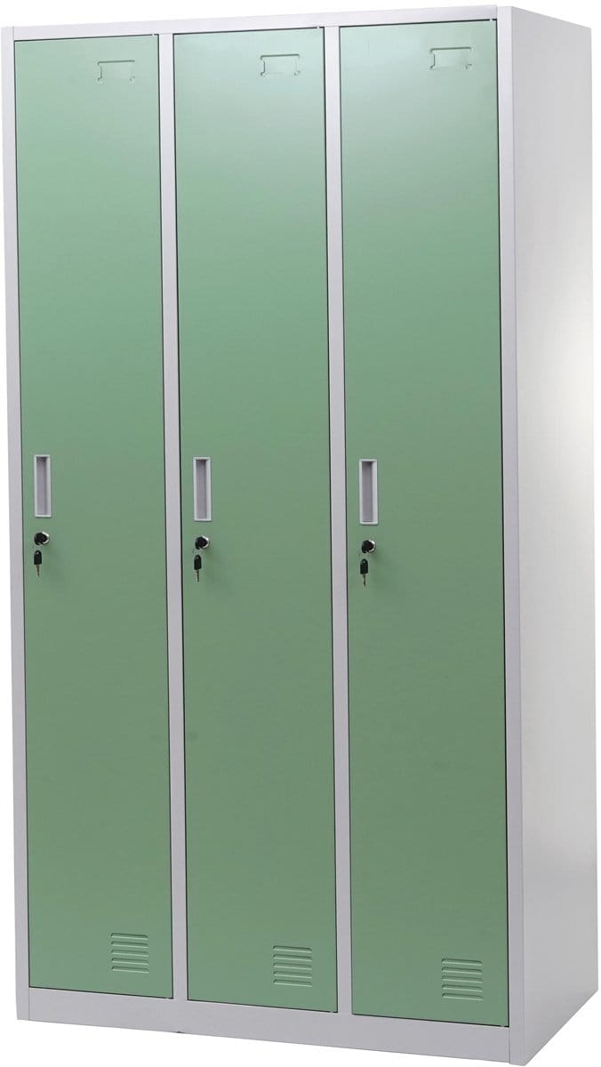 Locker Boston T829, afstortkluisje Lockerkast, metaal 3 vakken ~ groen