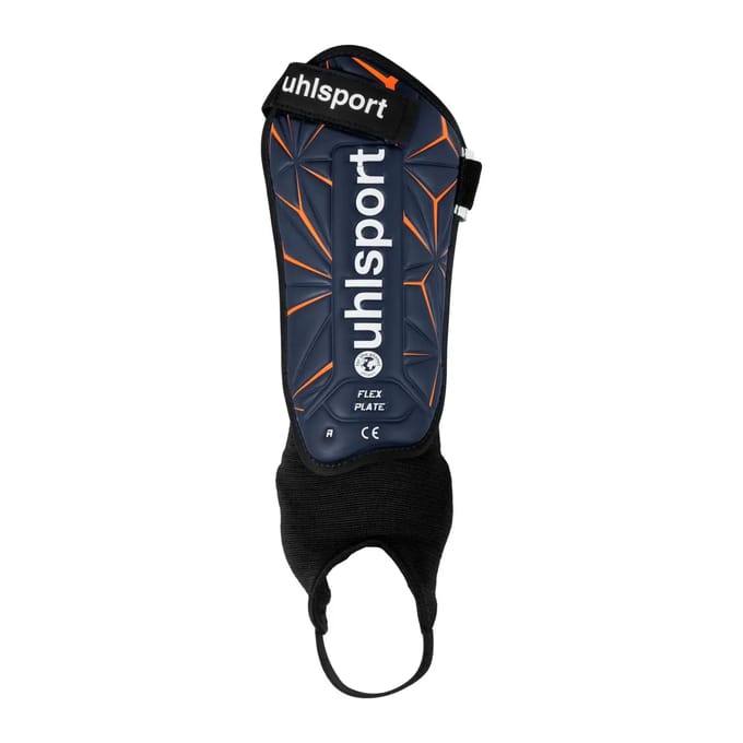 Uhlsport Flex Plate Scheenbeschermer - Marine / Fluo Oranje / Wit | Maat: M