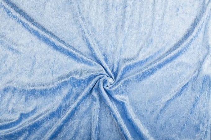 Velours de panne stof - Baby blauw 2 - 1 meter