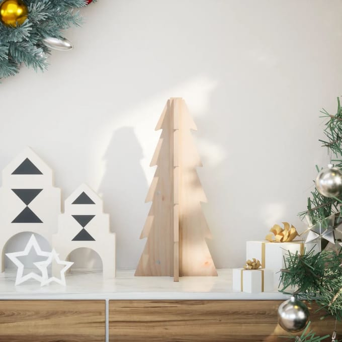 vidaXL - Kerstdecoratie - kerstboom - 49 - cm - massief - grenenhout