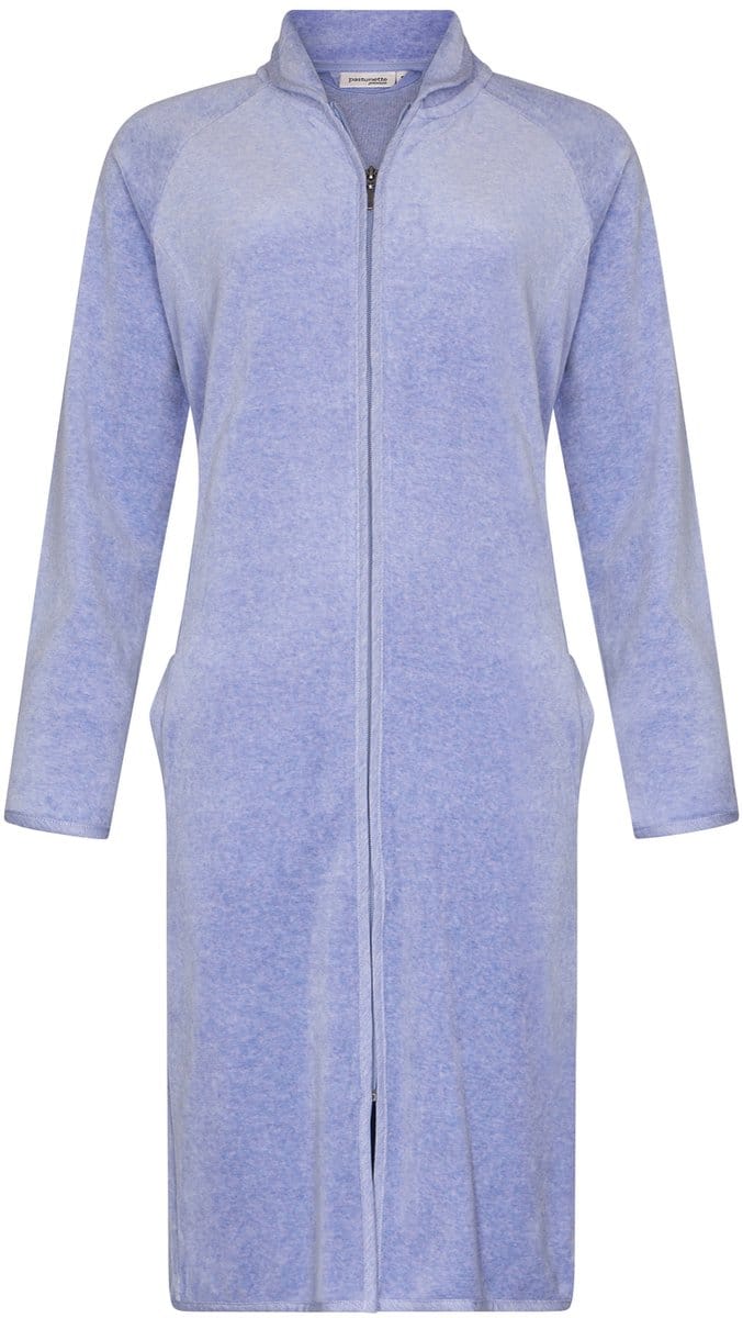 Pastunette Premium Badjas Soft Sketches - Velour - Blauw - Maat S