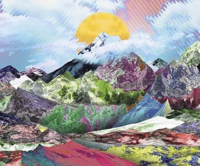 Fotobehang - Mountain Top 300x250cm - Vliesbehang