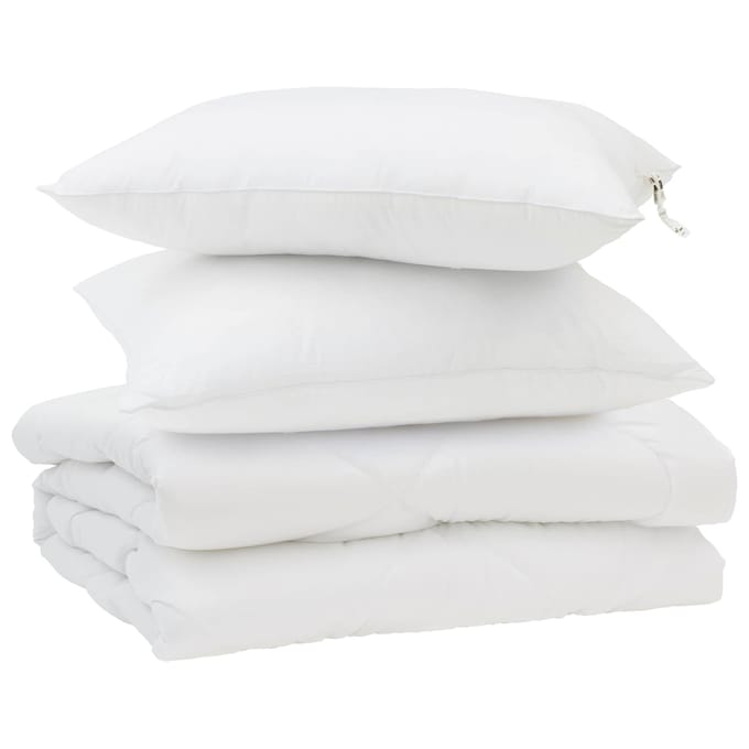 vidaXL - Zomer - Deken - met - kussen - 3 - st - Wit - Microvezel