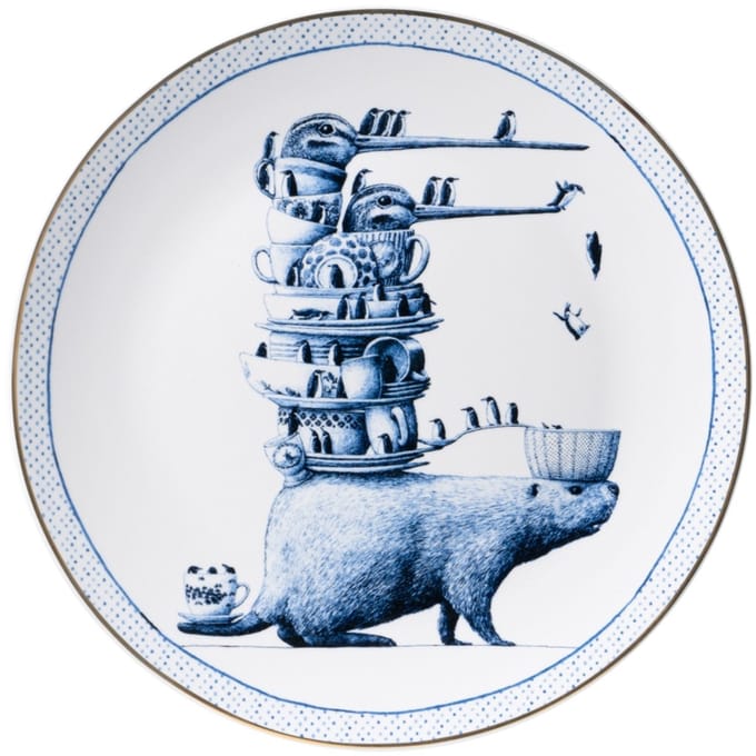 Heinen Delfts Blauw - Wandbord Redmer Hoekstra - Bever - Keramiek - 31 cm