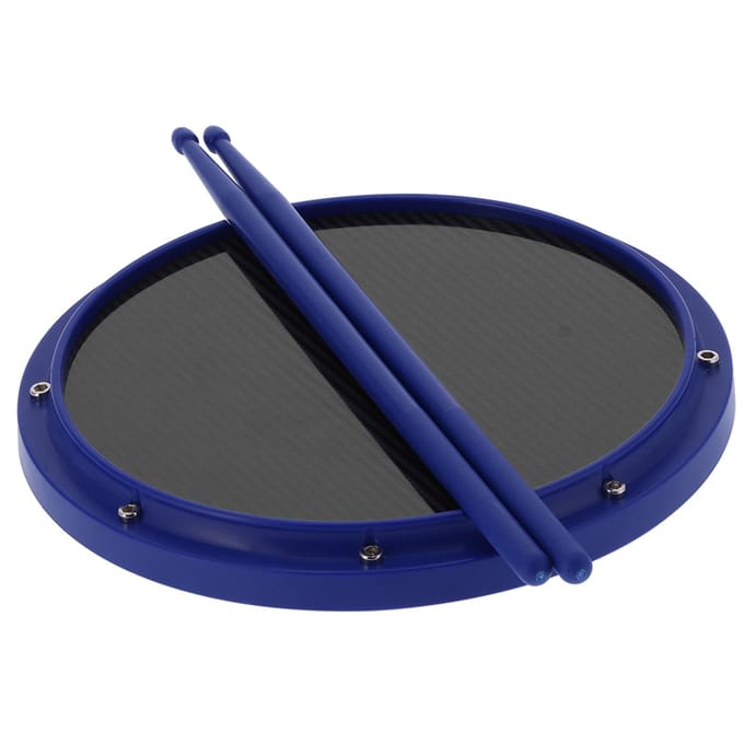 12in Drum Pad Percussie Training Koolstofvezel Antislip Schokabsorberende Mat met Drumstokken(Blauw )