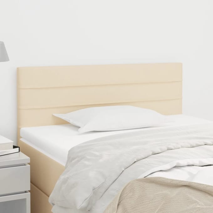 vidaXL - Hoofdbord - 90x5x78/88 - cm - stof - crèmekleurig