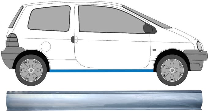 Reparatie dorpel voor Renault Twingo 1993-2007 / Links = Rechts (symmetrisch)