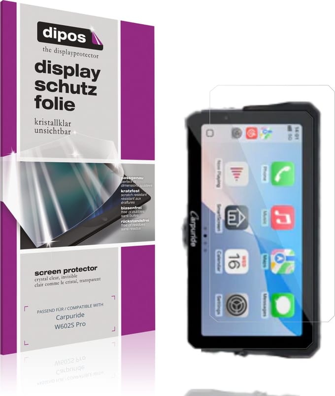 dipos – 2x Beschermfolie geschikt voor Carpuride W602S Pro | Krasbestendige & heldere Screenprotector Ultra-Thin