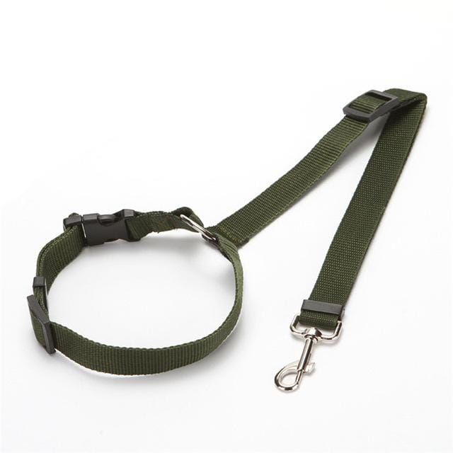 Solid Color Two-in-one Pet Car Seat Belt Nylon Lead Leash Backseat Safety Belt Adjustable Dogs Harness Collar Pet Accessories gray