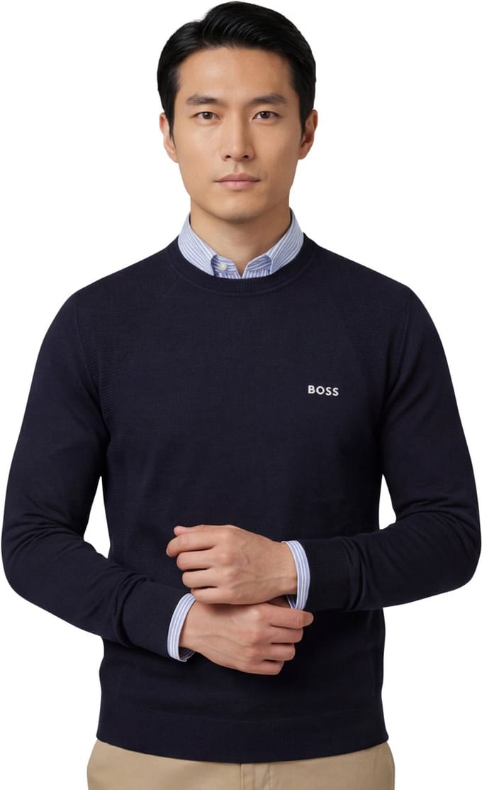 Momentum-Lite Crew Neck Trui in Donkerblauw