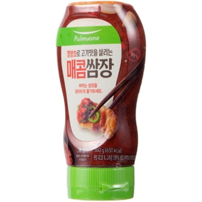 PULMUONE Ssamjang de type tube (Épicé/Noix), 360g (3 Options) Spicy x 1PCS white