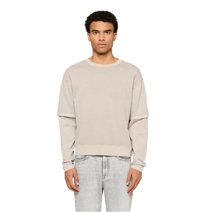 Urban Classics - Washed Double Layered Longsleeve shirt - XXL - Grijs