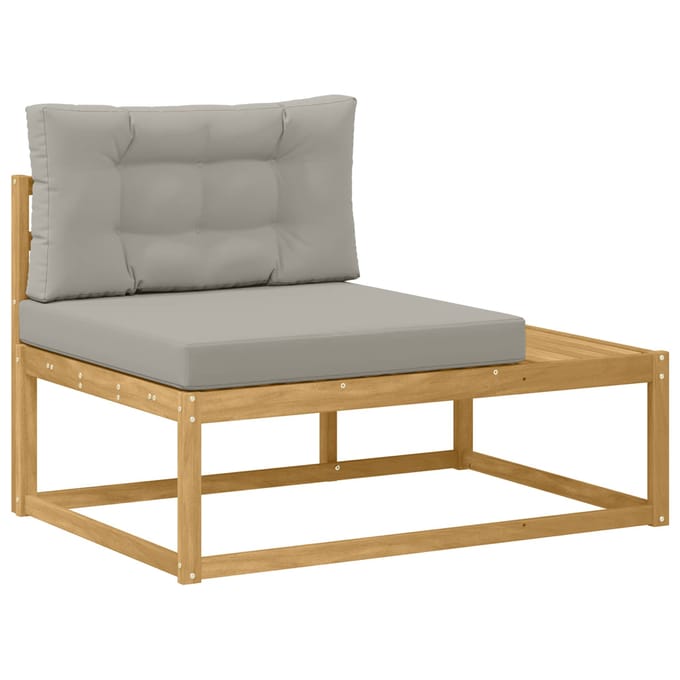 vidaXL - Buiten - eindsofa - met - kussen - Wit - 115 - x - 83 - x - 73 - cm - Polyester