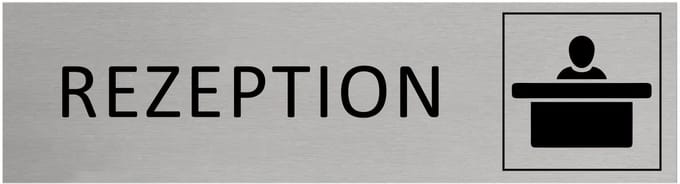 CombiCraft Aluminium Deurbordje "Rezeption " 165x45mm met tape