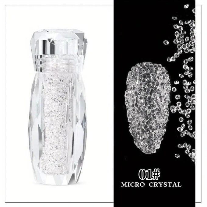 Glitternagels Steentjes Fee Micro-kristalkralen 3D Nail Art Accessoires DIY Pixie Design Manicure Decoratie zwart