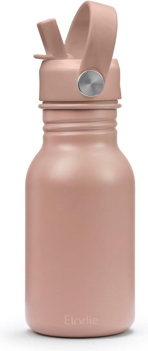 Elodie Water bottle - Waterfles kinderen - Drinkfles met rietje - Drinkbeker - rvs drinkfles 350ml - Blushing Pink