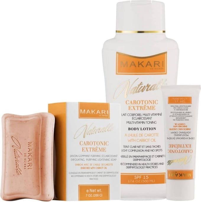 MAKARI NATURALLE CAROTONIC BODY LOTION+CREME+SOAP SET