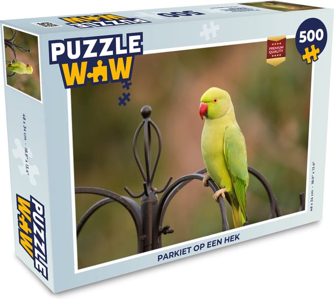 Puzzel Parkiet op een hek - Legpuzzel - Puzzel 500 stukjes