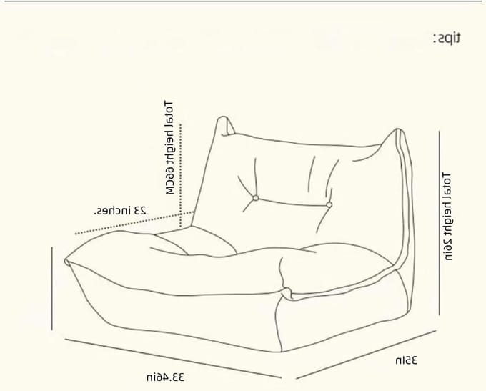 Zitzak Stoel - Beanbag Lounge - Ontspannen Zitten - Traagschuim Vulling - Extra Groot - Oranje