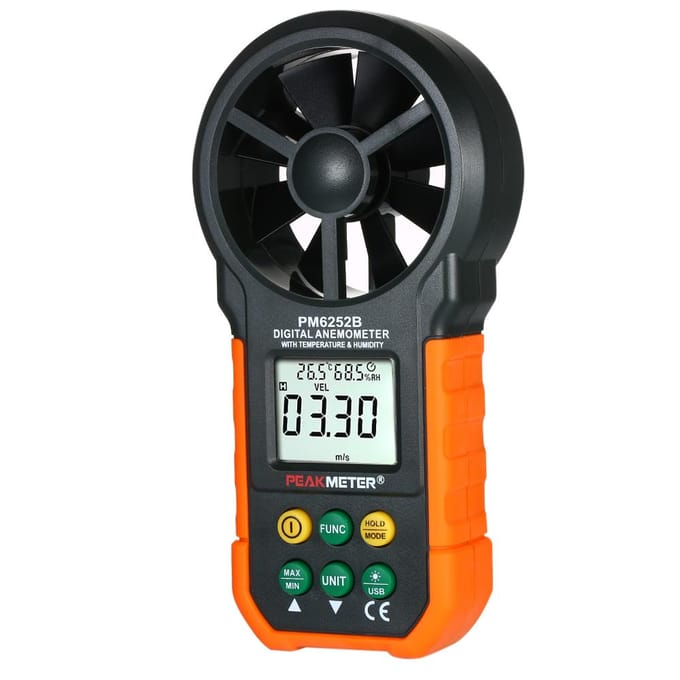 PEAKMETER anémomètre numérique multifonction compteur de vitesse du vent professionnel LCD anémomètre numérique Air
