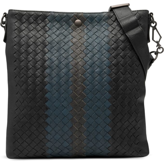 Tweedehands Tricolor Leren Intrecciato Schoudertas